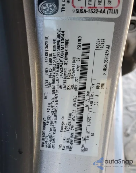 2019 Ford Fiesta Se from USA, damaged, VIN 3FADP4EJXKM113644